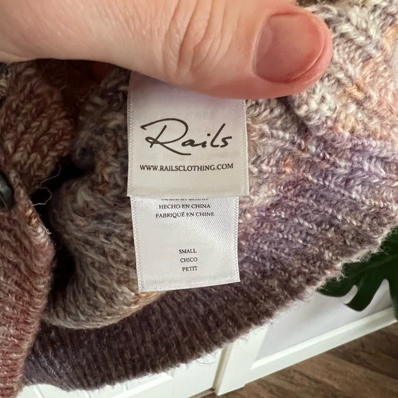 Rails Multicolor Ribbed Knit Button-Front Cardigan — Pastel Stripes - Picture 8 of 9